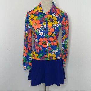 • Vintage 70's Drop Waist Dress